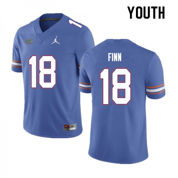 Youth #18 Jacob Finn Florida Gators College Football Jerseys Blue